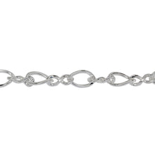 Load image into Gallery viewer, Sterling Silver 5.5mm Width by 8.2mm Length Flat Oval Curb Link connected to 3.8mm Width by 8.0mm Length Figure 8 Link, Figure 8 Chain. Price per: 1 Foot.
