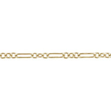 Load image into Gallery viewer, 14kt Gold Filled One of 2.0mm width by 7.0mm length Smooth Long Link Followed by Three of 2.2mm width by 2.6mm length Smaller Smooth Oval Links, Long and Short Chain. Price per: 1 Foot.
