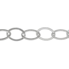 Load image into Gallery viewer, Chain by Foot. Sterling Silver 8.7mm Width 12.7mm Length, Flat Cable Chain. Price per: 1 Foot.
