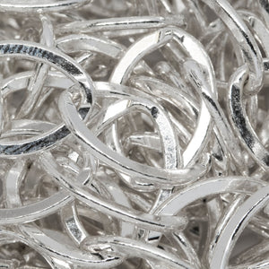 Sterling Silver 8.7mm Width 12.7mm Length, Flat Cable Chain. Price per: 1 Foot.