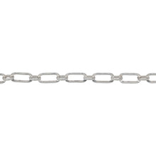 Load image into Gallery viewer, Sterling Silver One of 3.2mm width by 6.3mm length Flat Elongated Oval Link Followed by One of 2.6mm width by 3.1mm length Smaller Smooth Oval Link, Long and Short Chain. Price per: 1 Foot.
