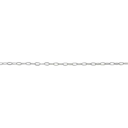 Chain by Foot. Sterling Silver 1.06mm Width 2.0mm Length, Flat Elongated Cable Chain. Price per: 1 Foot.