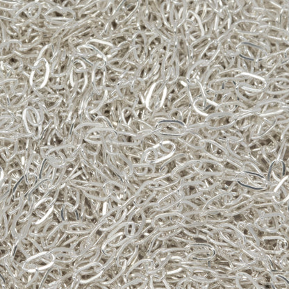 Sterling Silver 1.06mm Width 2.0mm Length, Flat Elongated Cable Chain. Price per: 1 Foot.