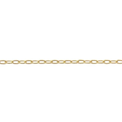 14kt Gold Filled 1.06mm Width 2.0mm Length, Flat Elongated Cable Chain. Price per: 1 Foot.