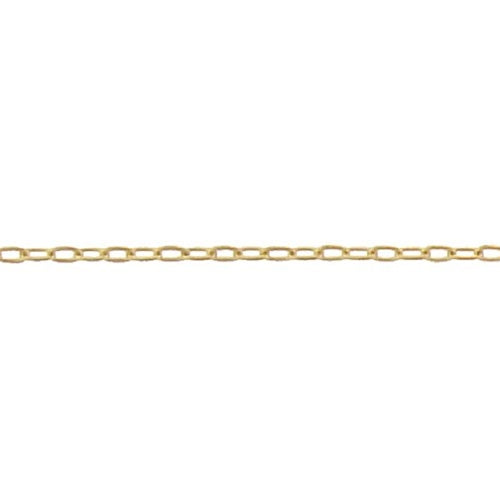 14kt Gold Filled 1.06mm Width 2.0mm Length, Flat Elongated Cable Chain. Price per: 1 Foot.