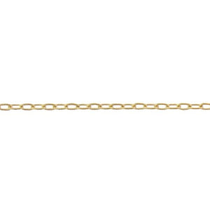 14kt Gold Filled 1.06mm Width 2.0mm Length, Flat Elongated Cable Chain. Price per: 1 Foot.