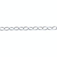 Load image into Gallery viewer, Sterling Silver 0.90mm Width by 1.7mm Length, Smooth Elongated Cable Chain. Price per: 1 Foot.
