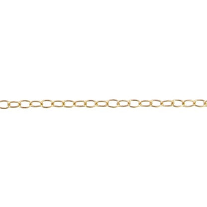 14kt Gold Filled 0.90mm Width by 1.7mm Length, Smooth Elongated Cable Chain. Price per: 1 Foot.