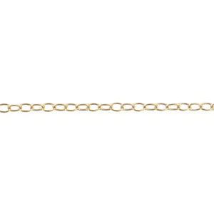 14kt Gold Filled 0.90mm Width by 1.7mm Length, Smooth Elongated Cable Chain. Price per: 1 Foot.