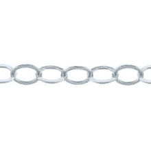 Load image into Gallery viewer, Sterling Silver 1.10mm Width by 1.60mm Length, Flat Cable Chain. Price per: 1 Foot.
