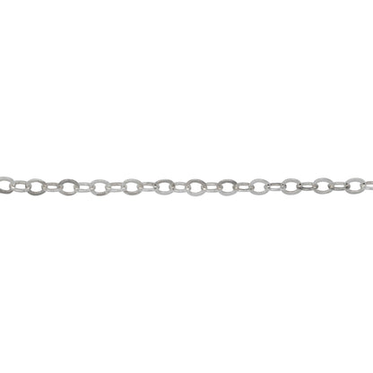 Chain by Foot. Sterling Silver 2.2mm Width by 2.7mm Length, Flat Cable Chain. Price per: 1 Foot.