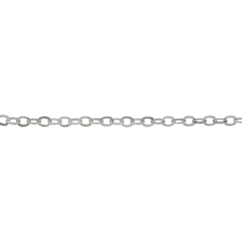 Chain by Foot. Sterling Silver 2.2mm Width by 2.7mm Length, Flat Cable Chain. Price per: 1 Foot.