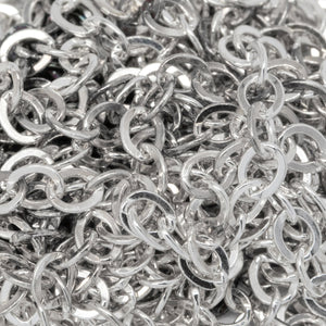 Sterling Silver 2.2mm Width by 2.7mm Length, Flat Cable Chain. Price per: 1 Foot.