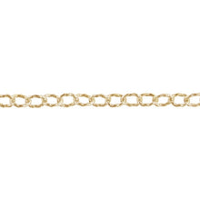 Load image into Gallery viewer, 14kt Gold Filled 2.2mm Width by 2.7mm Length, Hammered Cable Chain. Price per: 1 Foot.
