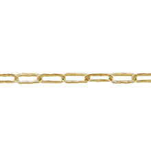 Load image into Gallery viewer, 14kt Gold Filled 2.9mm Width by 6.7mm Length, Hammered Elongated Cable Chain. Price per: 1 Foot.
