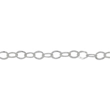 Load image into Gallery viewer, Sterling Silver 3.70mm Width by 5.00mm Length, Hammered Cable Chain. Price per: 1 Foot.
