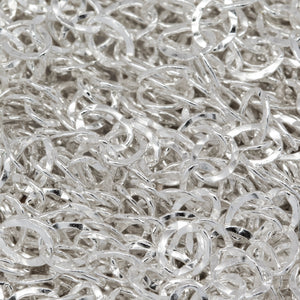 Sterling Silver 3.70mm Width by 5.00mm Length, Hammered Cable Chain. Price per: 1 Foot.