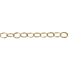 Load image into Gallery viewer, 14kt Gold Filled 3.70mm Width by 5.00mm Length, Hammered Cable Chain. Price per: 1 Foot.
