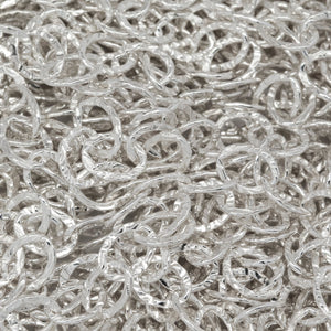 Sterling Silver 3.7mm Width by 5.0mm Length, Hammered Cable Chain. Price per: 1 Foot.