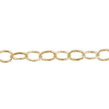 Load image into Gallery viewer, 14kt Gold Filled 3.7mm Width by 5.0mm Length, Hammered Cable Chain. Price per: 1 Foot.
