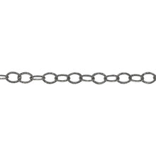 Load image into Gallery viewer, Chain by Foot. Sterling Silver Oxidized 3.7mm Width by 5.0mm length, Hammered Cable Chain. Price per: 1 Foot.
