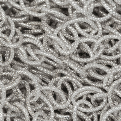 Sterling Silver 5.1mm Width by 7.1mm Length, Textured Cable Chain. Price per: 1 Foot.