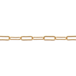 14kt Gold Filled 1.9mm Width by 5.1mm Length, Corrugated Elongated Cable Chain. Price per: 1 Foot.