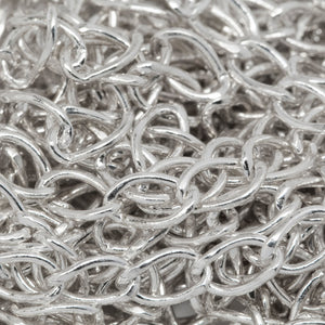 Sterling Silver 2.8mm width by 4.7mm length, Smooth Curb Chain. Price per: 1 Foot.