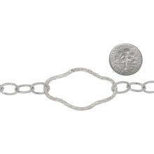 Load image into Gallery viewer, Sterling Silver Ten of 10.5mm width by 6.6mm length, Smooth Oval Cable Links Followed by 23.8 width by 38.7mm length Large Hammered Oval Links, Long and Short Chain. Price per: 1 Inch.
