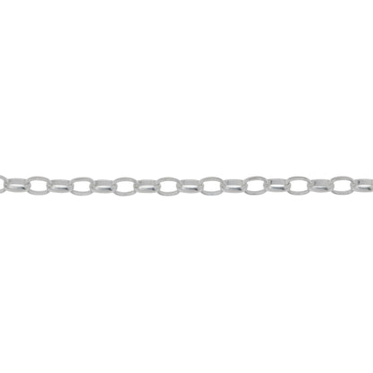 Chain by Foot. Sterling Silver 2.6mm width by 3.6mm length, Oval Rolo Chain. Price per: 1 Foot.