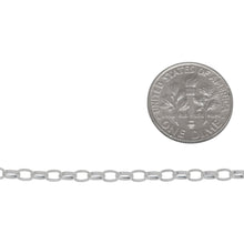 Load image into Gallery viewer, Sterling Silver 2.6mm width by 3.6mm length, Oval Rolo Chain. Price per: 1 Foot.
