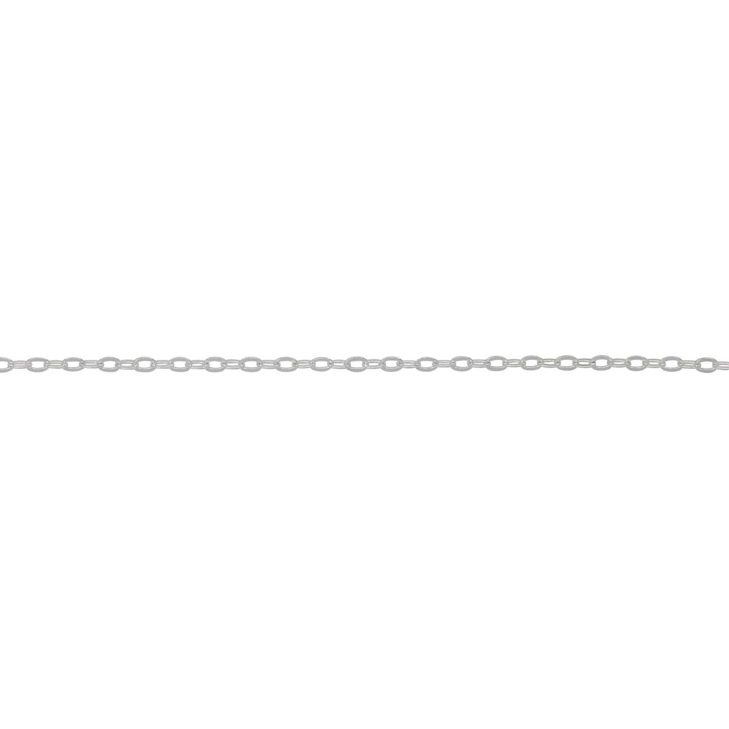 Chain by Foot. Sterling Silver 1.0mm Width by 1.8mm Length, Flat Cable Chain. Price per: 1 Foot.