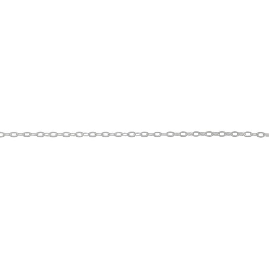 Chain by Foot. Sterling Silver 1.0mm Width by 1.8mm Length, Flat Cable Chain. Price per: 1 Foot.