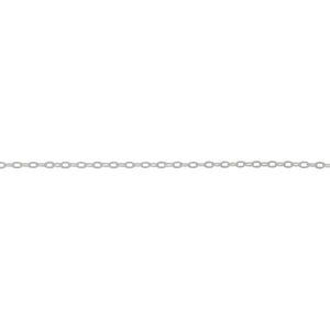 Chain by Foot. Sterling Silver 1.0mm Width by 1.8mm Length, Flat Cable Chain. Price per: 1 Foot.