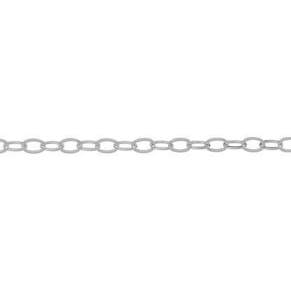 Chain by Foot. Sterling Silver 2.76mm Width by 4.14mm Length, Flat Cable Chain. Price per: 1 Foot.