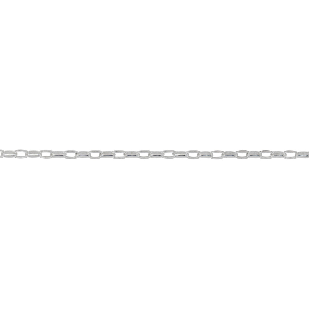 Chain by Foot. Sterling Silver 1.5mm Width by 2.9mm Length, Oval Rolo Chain. Price per: 1 Foot.