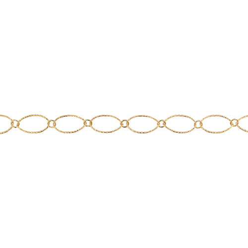 14kt Gold Filled 12.2mm Width by 20.3mm Length,Price per: 1 Foot.