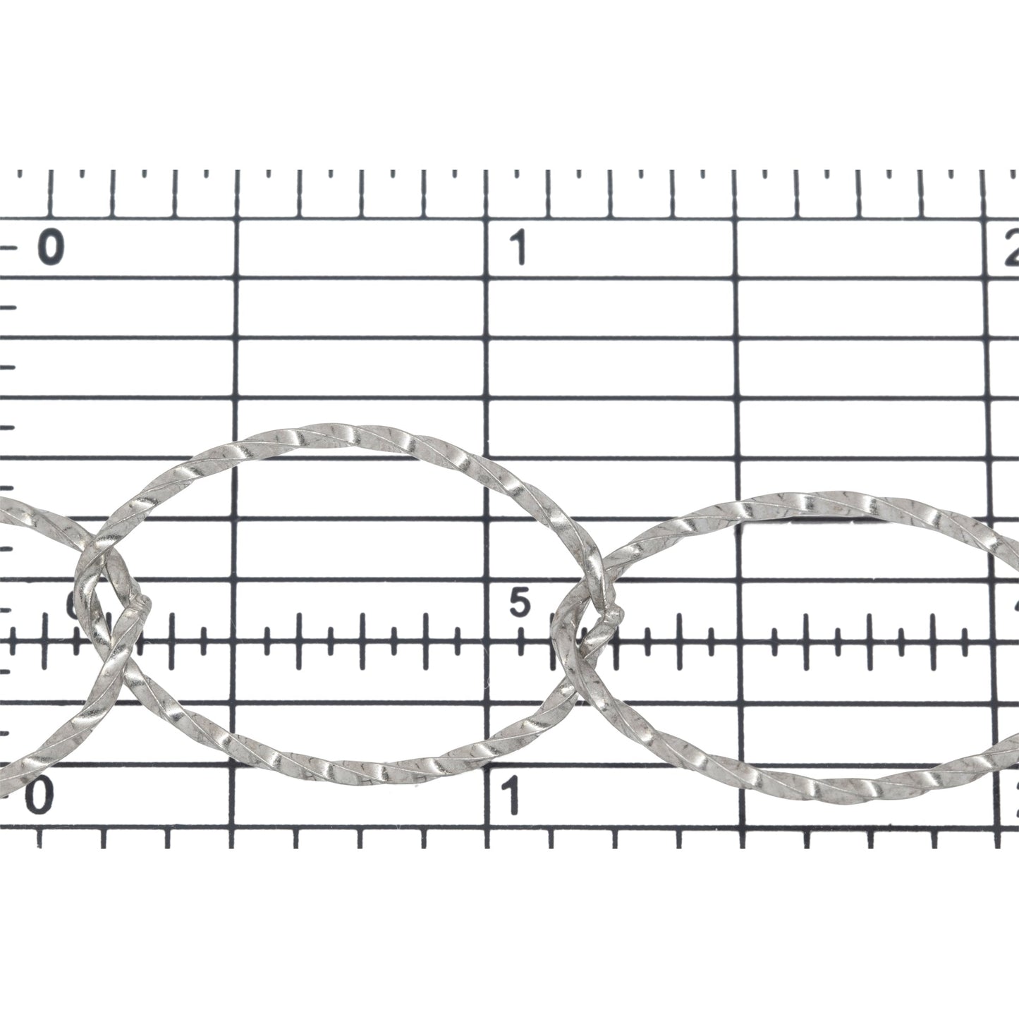 Sterling Silver 17.4mm Width by 26.8mm Length Twisted Wire, Oval Cable Chain. Price per: 1 Foot.