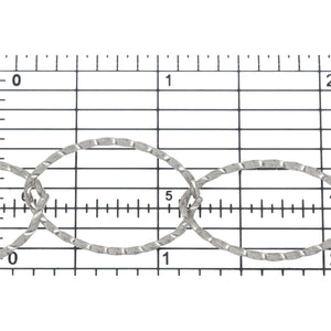 Sterling Silver 17.4mm Width by 26.8mm Length Twisted Wire, Oval Cable Chain. Price per: 1 Foot.