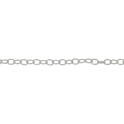 Chain by Foot. Sterling Silver 2.5mm Width by 3.5mm Length, Twisted Cable Chain. Price per: 1 Foot.