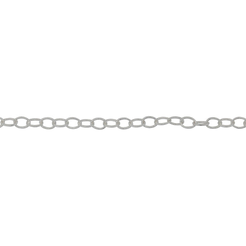 Chain by Foot. Sterling Silver 2.5mm Width by 3.5mm Length, Twisted Cable Chain. Price per: 1 Foot.