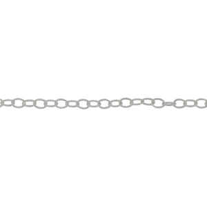 Chain by Foot. Sterling Silver 2.5mm Width by 3.5mm Length, Twisted Cable Chain. Price per: 1 Foot.