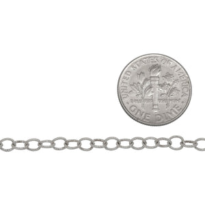 Sterling Silver 3.52mm Width by 4.16mm Length, Twisted Cable Chain. Price per: 1 Foot.