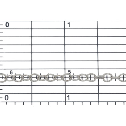 Sterling Silver 3.52mm Width by 4.16mm Length, Twisted Cable Chain. Price per: 1 Foot.