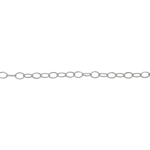 Chain by Foot. Sterling Silver 2.25mm Width by 3.30mm Length, Smooth Cable Chain. Price per: 1 Foot.