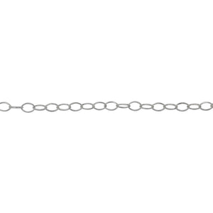 Chain by Foot. Sterling Silver 2.25mm Width by 3.30mm Length, Smooth Cable Chain. Price per: 1 Foot.