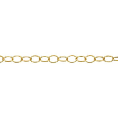 14kt Gold Filled 2.25mm Width by 3.30mm Length, Smooth Cable Chain. Price per: 1 Foot.