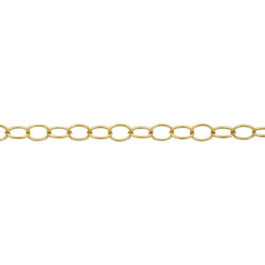 14kt Gold Filled 2.25mm Width by 3.30mm Length, Smooth Cable Chain. Price per: 1 Foot.