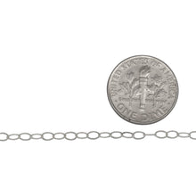 Load image into Gallery viewer, Sterling Silver 2.27mm Width by 3.65mm Length, Flat Cable Chain. Price per: 1 Foot.
