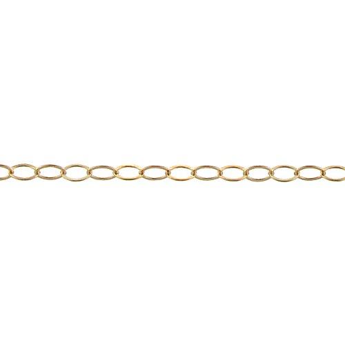 14kt Gold Filled 2.27mm Width by 3.65mm Length, Flat Cable Chain. Price per: 1 Foot.